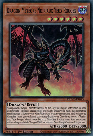 Dragon Météore Noir aux Yeux Rouges
